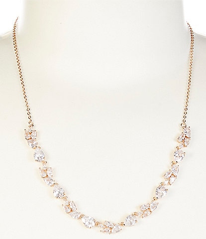 Cezanne Stone Delicate Short Chain Crystal Collar Necklace