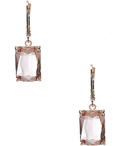 Cezanne Vintage Rose Faceted Square Stone Drop Earrings