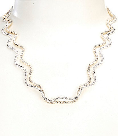 Cezanne Wavy Rhinestone Collar Necklace Set