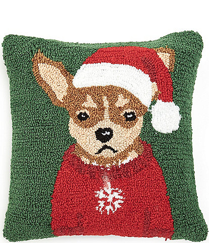 C&F Home Chihuahua Hooked Knit 16#double; Square Pillow