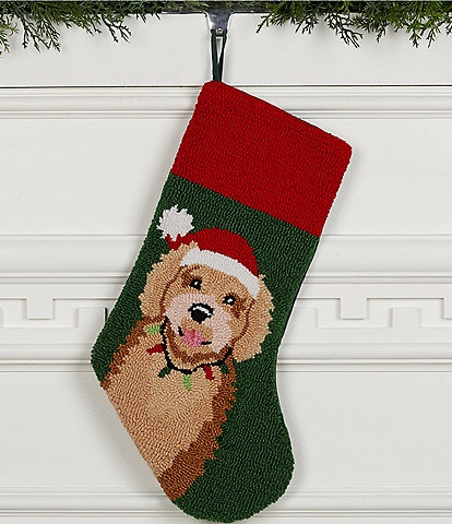 Colorful Handhooked Merry Stocking