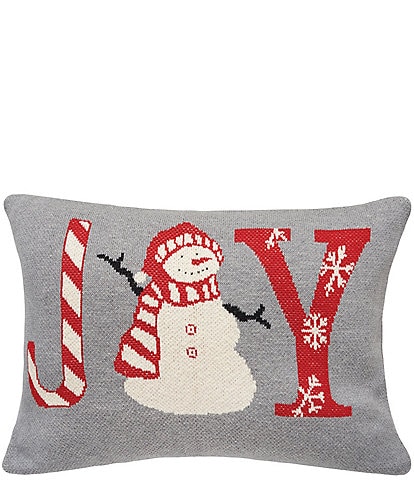 C&F Home Holiday Collection Joy With Snowman Throw Pillow