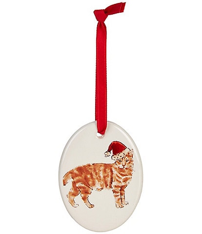 C&F Home Santa Cat Ceramic Ornament