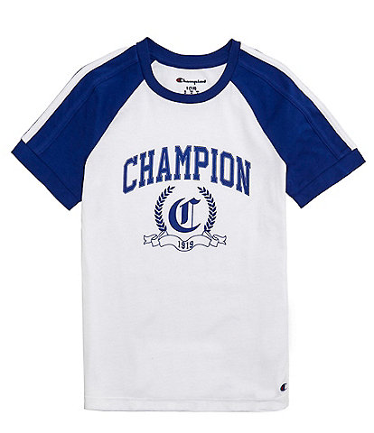 Champion Big Girls 7-16 Raglan-Sleeve Color Block T-Shirt