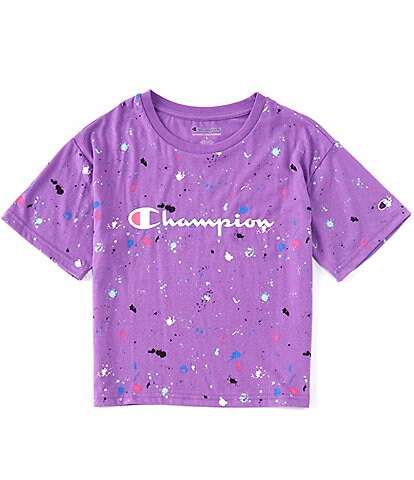Champion Big Girls 7-16 Short Sleeve Paint Splatter Boxy Tee