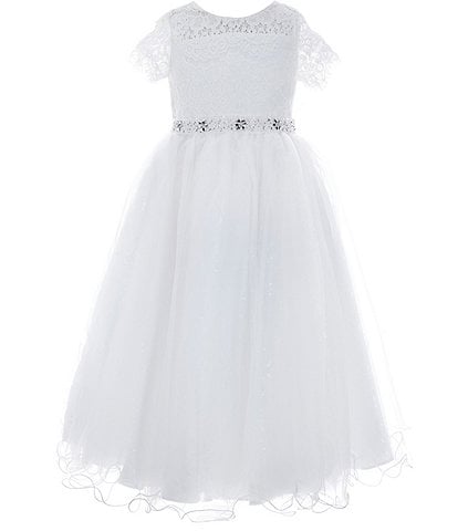 Chantilly Place Little Girls 2T-6X Illusion Lace/Mesh Ballgown