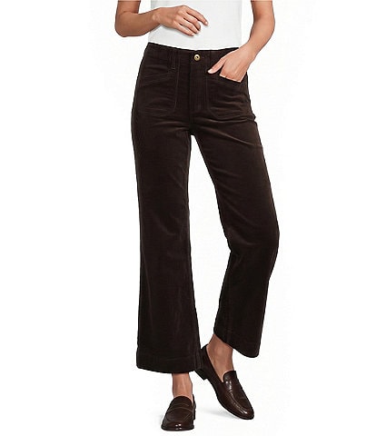 Charlie B. Stretch Twill Mid Rise Wide Leg Crop Pants