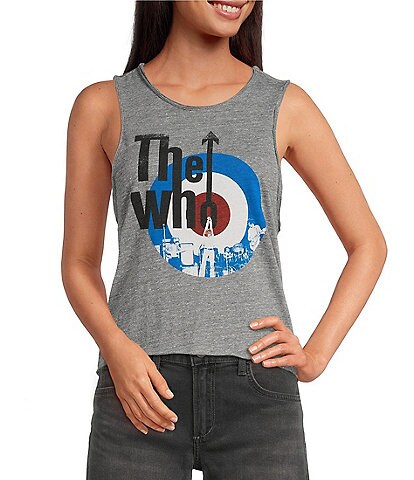 Chaser The Who Graphic Jewel Neck Sleeveless Racerback Tank