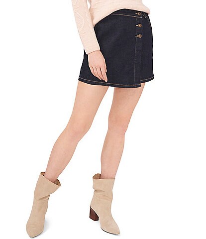 Chelsea & Violet Asymmetrical Hem Denim Mini Skirt