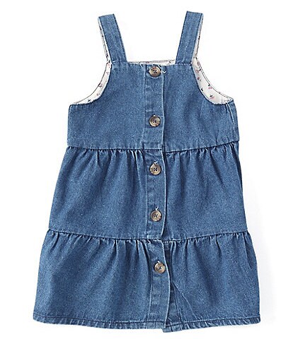 Chelsea & Violet Baby Girls 12-24 Months Button Front Tiered Denim Jumper Dress
