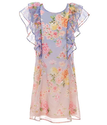 Chelsea & Violet Big Girls Floral Mesh Overlay Dress