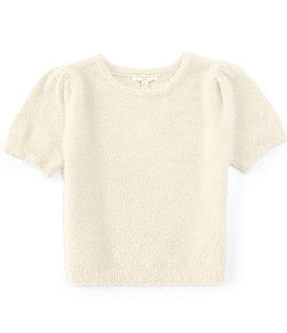 Chelsea & Violet Big Girls 7-16 Short Sleeve Eyelash Sweater