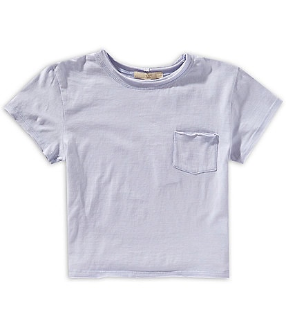 Chelsea & Violet Big Girls Short Sleeve Washed Pocket Cropped T-Shirt