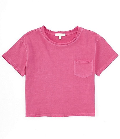 Chelsea & Violet Big Girls 7-16 Short Sleeve Washed Pocket T-Shirt