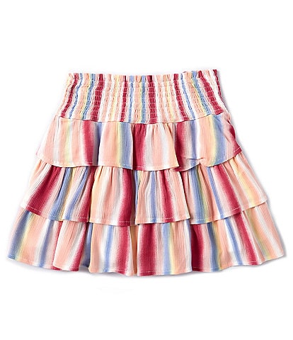 Chelsea & Violet Big Girls 7-16 Striped Smocked Tiered Ruffle Skirt