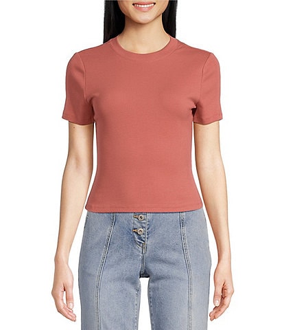 Chelsea & Violet Cropped Ribbed Tee