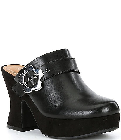 Chelsea & Violet Dyl Leather Platform Mule Clogs