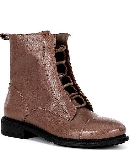 Chelsea & Violet Gia Leather Combat Booties