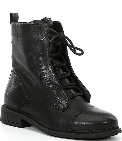 Chelsea & Violet Gia Leather Combat Booties