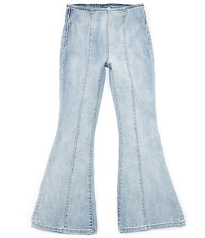 Chelsea & Violet Girls Big Girls 7-16 Light Wash Seamed Flare Pull-On Jeans