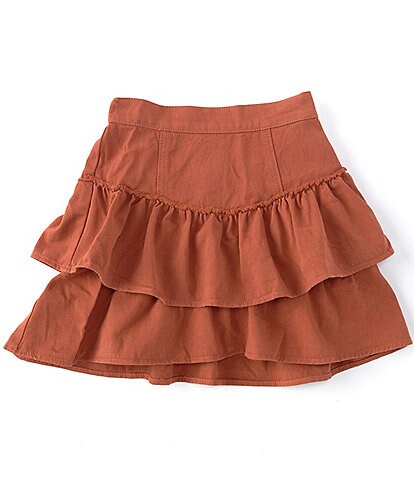 Chelsea & Violet Girls Big Girls 7-16 Tiered Denim Mini Skirt