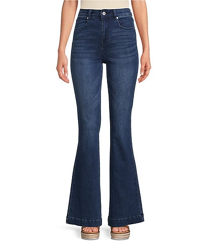 Chelsea & Violet High Rise Stretch Indigo Denim 4-Pocket Flare Jeans