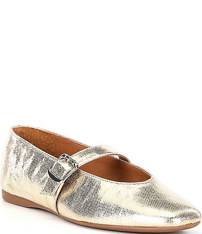 Chelsea & Violet Keelz Metallic Leather May Jane Flats