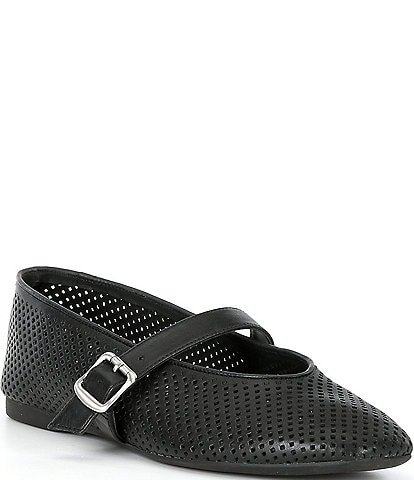 Chelsea & Violet Keelz Perforated Leather May Jane Flats