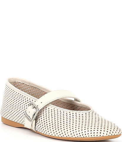 Chelsea & Violet Keelz Perforated Leather May Jane Flats