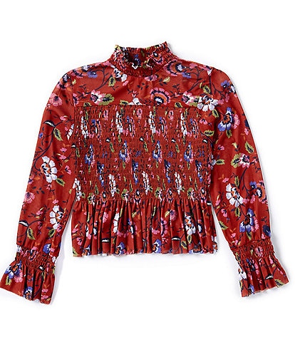 Chelsea & Violet Little Girls 2T-6X Floral Printed Smocked Ruffle Top