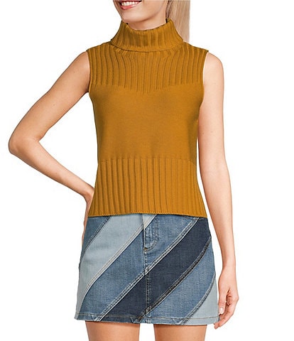 Chelsea & Violet Rosie Turtleneck Sleeveless Wool Blend Sweater Tank