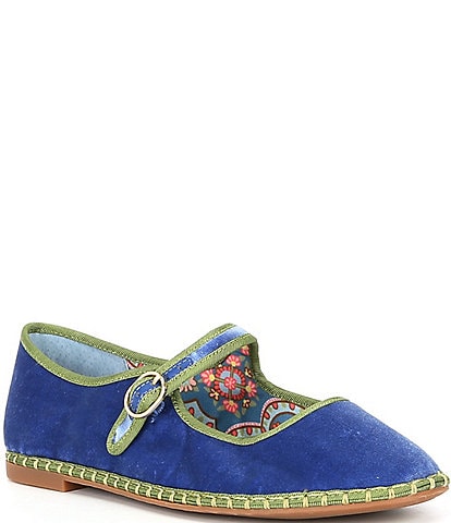 Chelsea & Violet Velvet Eda Mary Jane Flats