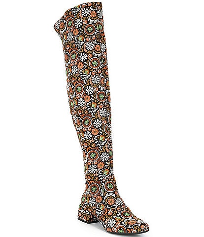 Chelsea & Violet Ziggy Floral Printed Over-the-Knee Boots
