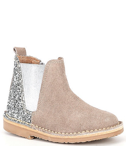 childrenchic Girls' Suede Glitter Chelsea Booties (Infant)