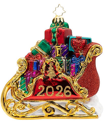 Christopher Radko 2026 Yuletide Splendor Sleigh Glass Ornament