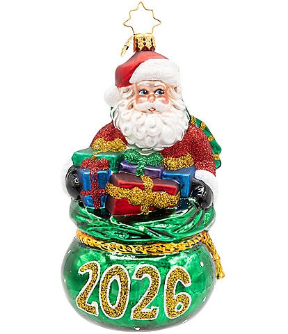 Christopher Radko Santa's Yearly Gift Drop 2026 Glass Ornament
