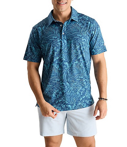 Chubbies Better Dyed And True Tropical Print Short Sleeve Performance Polo Shirt
