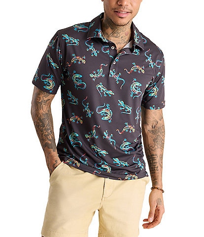 Chubbies Busy Lizard Short Sleeve Performance Polo Shirt