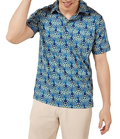 Chubbies Fan Out Short Sleeve Printed Performance Polo Shirt