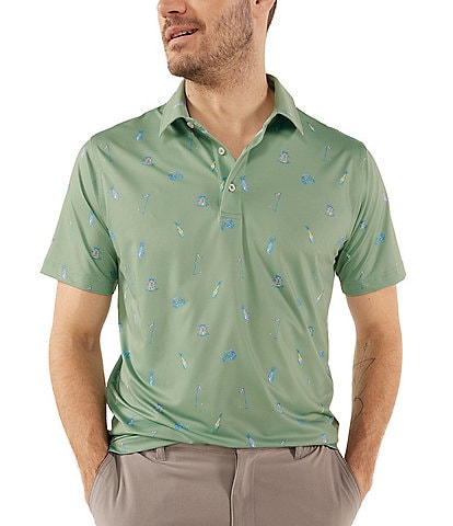Chubbies Go For It Printed Short Sleeve Performance Polo Shirt
