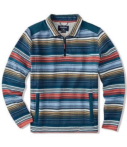 Chubbies Long-Sleeve Even Keel Textured-Stripe-Pattern 1/4-Zip Pullover