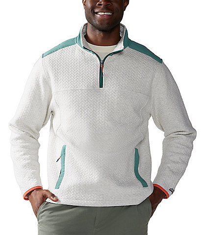 Chubbies Long Sleeve The Big Sur Quilted Quarter-Zip Heathered Jersey Pullover