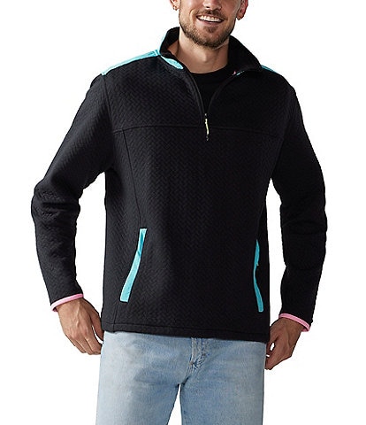 Chubbies Long Sleeve The Brightside Quilted Quarter-Zip Jersey Pullover