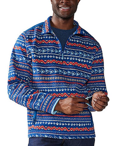 Chubbies Long Sleeve The Trail Mix Quilted Quarter-Zip Jersey Pullover