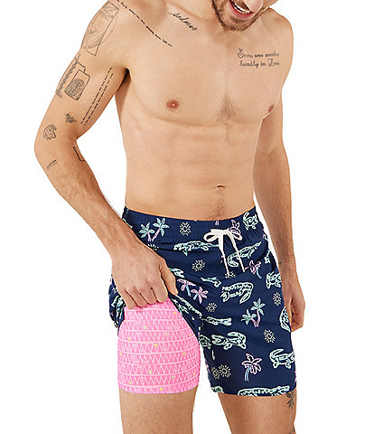 Chubbies Neon Glades 7#double; Inseam Classic Lined Swim Trunks