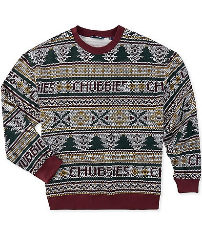 Chubbies Ol' Log Cabin Long Sleeve Patterned Slightly Oversized Sweater