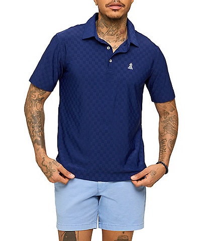 Chubbies Subtle Checkered Short Sleeve Performance Knit Polo