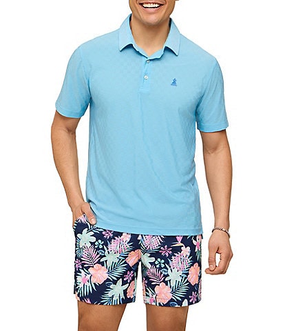 Chubbies Subtle Checkered Short Sleeve Performance Knit Polo