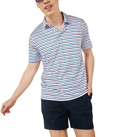 Chubbies Wth Juline Stripe Print Short Sleeve Performance Polo Shirt