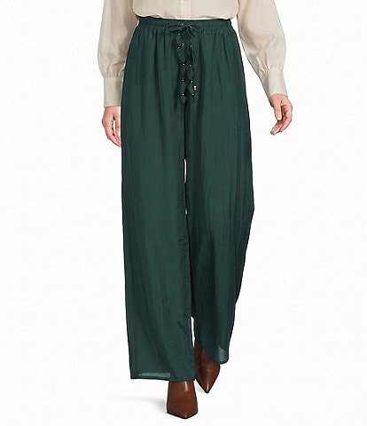 CIEBON Azra Shimmer Voile Wide Leg Pull-On Pants